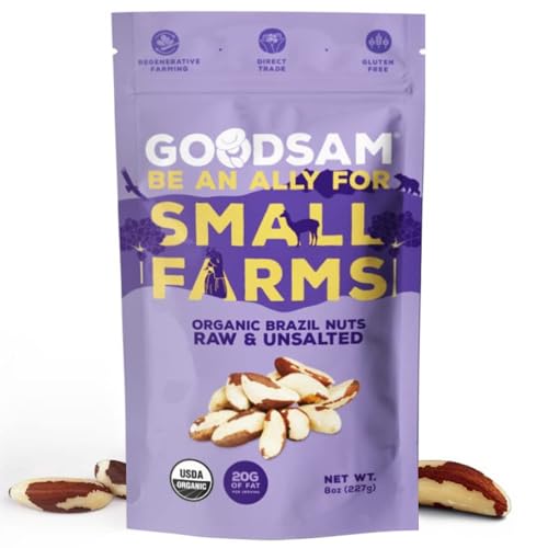 GoodSAM Organic Raw Brazil Nuts 0.5lb, Unsalted, Gluten Free, Non...