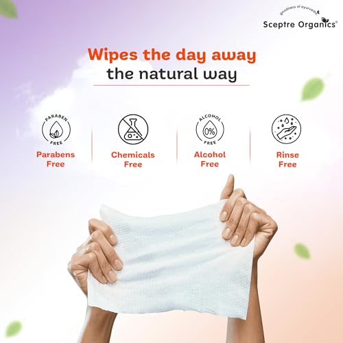 Image of Sceptre Organics Golden Papaya Exfoliating Facial Wipes | Gentle Exfoliation With Honey | Removes Dirt,Oil & Makeup | Alcohol-Free, Travel-Friendly | Pack of 3 (75 Wipes)