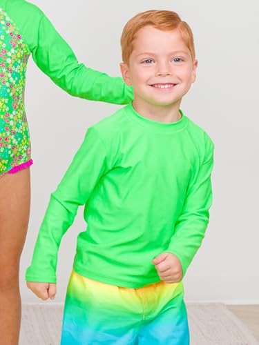 Image of RUGGEDBUTTS Baby /Toddler Boys Long Sleeve Rash Guard Swim Shirt w /UPF 50+