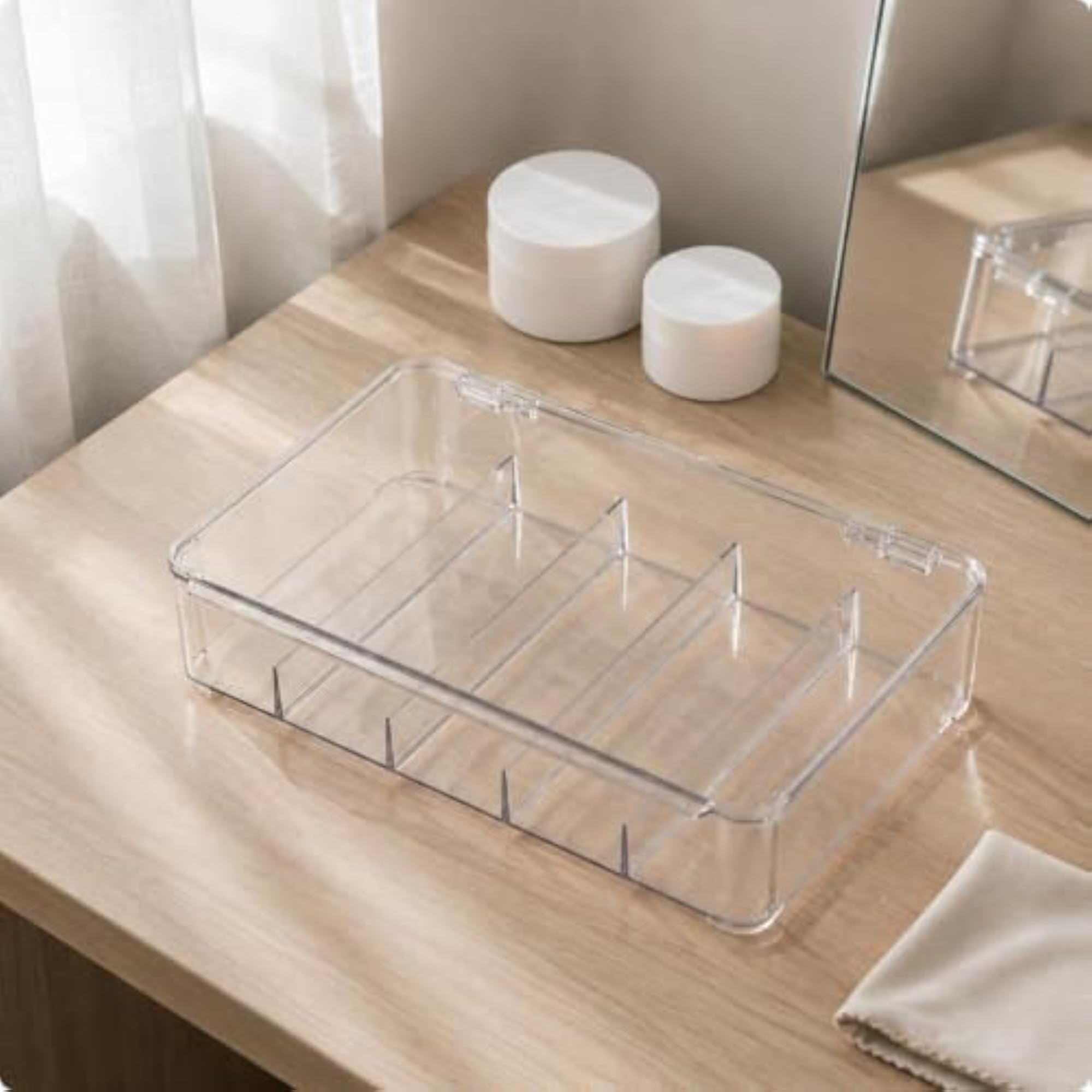 Transparent Drawer Organizer Clear Cosmetic Storage Box
