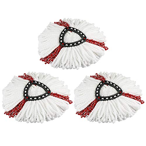 Juego de 3 cabezales de fregona 2 en 1 de microfibra para Vileda Turbo 2 en 1 EasyWring & Clean, fácil de escurrir y limpiar