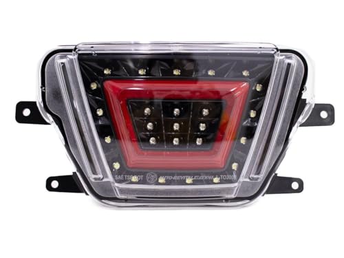 F1 Style 4th Functions Multifunction Red Exterior Lights Accessories - Reverse/Brake/Running Fog Light Bumper Kit Compatible With 2020+ Toyota Supra with Black Base/Clear lens/Red Bar