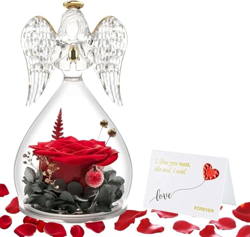La mejor selección de Flores Top 5. 45 Rosa Preservada en Figuritas de Ángel de Vidrio - Regalos de Cumpleaños Rose para Mujeres y Mamá, Abuela, Esposa para Ella en Navidad, Día de San Valentín, Día de la Madre,...