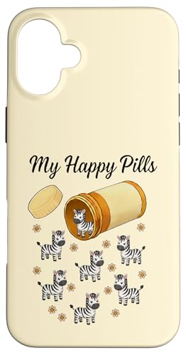 Funny Zebra My Happy Pills D j̎q ̎q LbY X}zP[X iPhone 16 Plus p