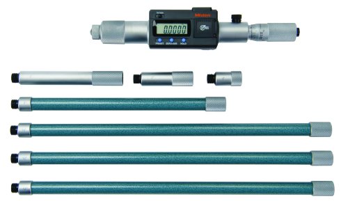 Mitutoyo 337-303 Digimatic Tubular Lcd Inside Micrometer, Extension Rod Type, 8-40" Range, 0.0001" Graduation, +/-0.00092" Accuracy, 6 Pcs Extension Rods #TOP16