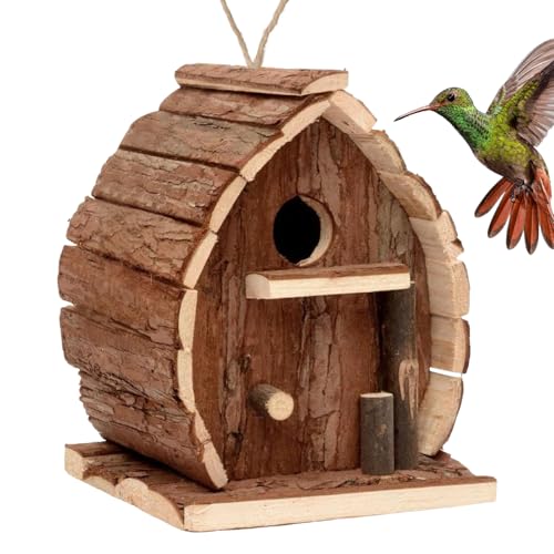 Quorvex Maison à Oiseaux d'Extérieur - Nichoirs Rustiques en Bois pour Jardin,Maison Mangeoire Abri Décorative en Bois pour Jardin Balcon Arbre Patio...