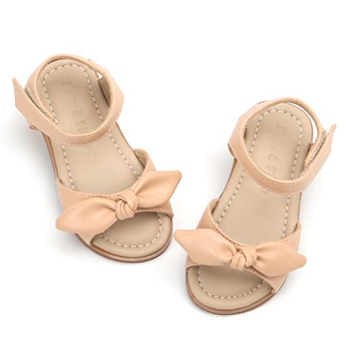 Image of Felix & Flora Toddler Girl Sandals -Flower Girl Dress Shoes Open Toe Little Kid Flats