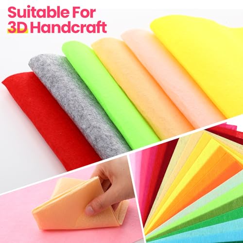 Image of Reginary 120 Pcs 8 x 12 Inch & 8 x 35 Inch Felt Sheets Bulk for Craft 40 Assorted Color Felt Fabric Squares Stiff Paper for Back to School Fall Festival Holiday DIY Craft Sewing Patchwork (Fresh)
