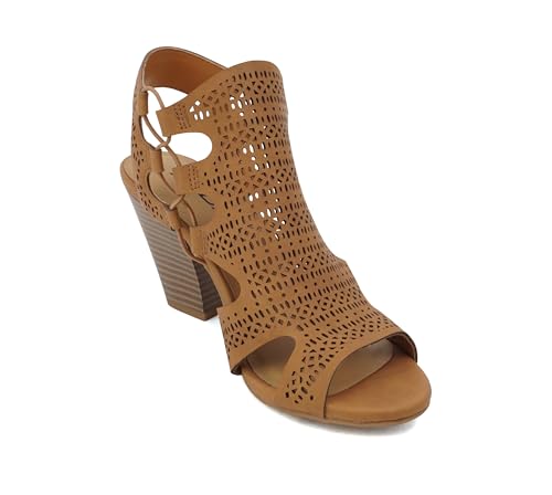 Soda Zuka ~ Women Open Toe Laser Cut High Heel Sandal with Adjustable Ankle Strap4