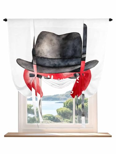 Tie Up Curtains for Windows Happy Father's Day Roman Shade 46 x 63 Inch Bathroom Curtains Window Love Heart Watercolor Bow Rod Pocket Short Balloon Curtains for Living Room Kitchen Small Blinds