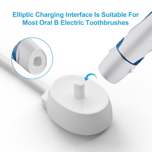 Image of Charger for Oral B iO Series 2 3 4 5 6, Pro 300 400 500 1000 3000 5000,Genius, Smart 360 2000 Electric Toothbrush Charger Base Model 3757, Inductive Charging Base Waterproof Power Cord