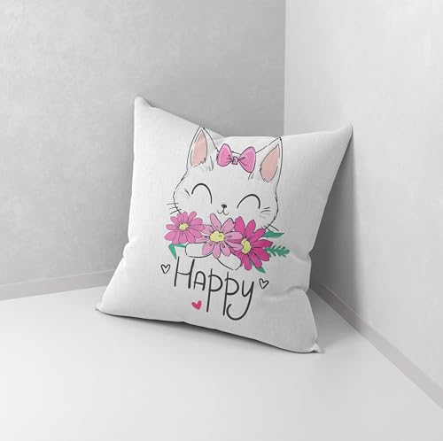 Image of SCPmarts Printed Cushion Cover Home Decorative Pillow for Sofa Soft Solid Square Throw Pillow Cushion Covers Satin Cushion Covers Set of 5 Size 16 x 16 Inch (Design 37)