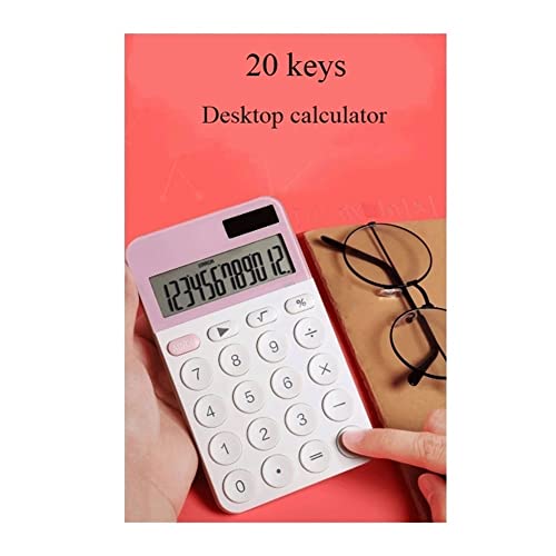 Calcolatrice scientifica, Calcolatrice a 12 cifre con Ampio Display LCD e Pulsante sensibile, Doppia Alimentazione Solare e Batteria, Funzione Standard per Ufficio, casa, Scuola