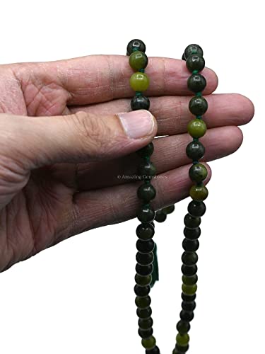 image for Amazing Gemstone Green Jade Mala Beads 108 Hand Knotted Prayer Beads -