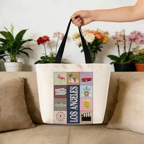 Bolso tote Travel Los Ángeles: bolso de hombro y mano estético, ligero y lavable, ideal para compras y viajes, regalo para mujeres y amigas miniatura 3
