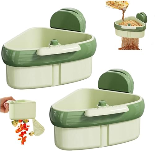 Image of 2025 New Upgraded Suction Cup Press Sink Drainer Basket,Sink Strainer Basket,Automatic Dumping Sink Strainer Basket,Faucet Sponge Storage Rack,Corner Sink Trash Catcher for Food Waste