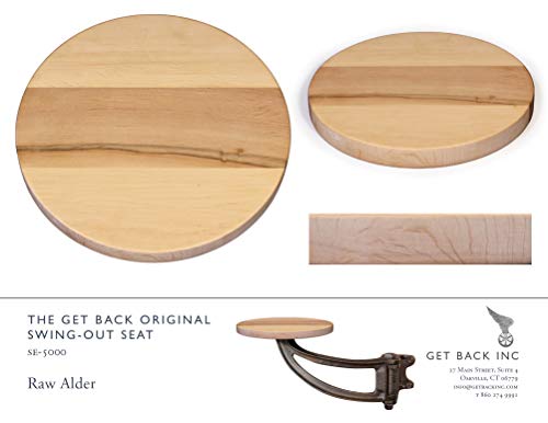 Butaco colgante oscilante - Asiento para isla de barra con barra fija - Hierro fundido y madera de alder miniatura 5