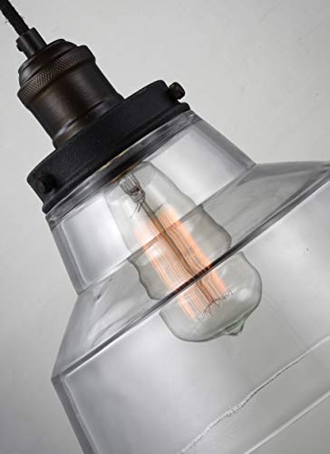 Feiss P1348Pagb/Dwz Baskin Glass Pendant Lighting, Brass, 1-Light (10"Dia X 10"H) 60Watts #TOP4