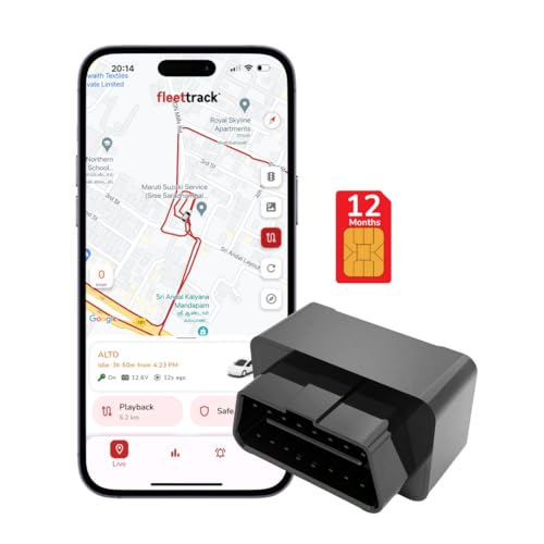 FleetTrack 4G OBD GPS Tracker for Car | 1 Yr Free App & SIM (Zero Activation Charges) | 15+ Features | Easy Plug & Play | Real-Time Location, Hidden Voice Monitoring, Driving History & Geofence Alerts
