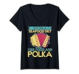 Photo Gallery donna im on a seafood diet vedo cibo e polka polacca polka maglietta con collo a v Photo Gallery donna im on a seafood diet vedo cibo e polka polacca polka maglietta con collo a v