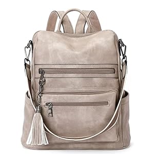 WESTBRONCO Leder Rucksack für Damen Anti Diebstahl Rucksack Handtasche 2 in 1 Schultertasche Daypacks