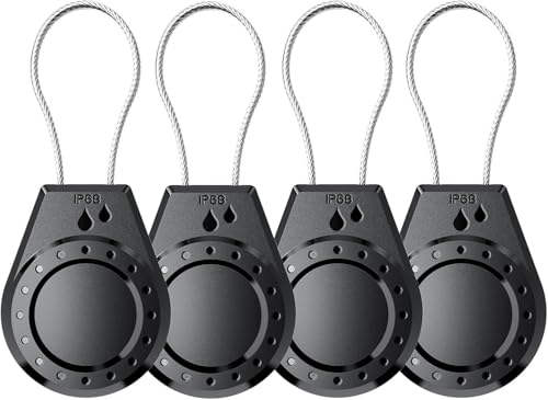 Image of for AirTag Keychain Holder Waterproof Shockproof Case with Stainless Steel Shackle for Pet Collar, Keys, Luggage (Black)