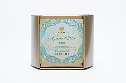 Ayana Wellness ‘Ayurvedic Detox’ Bar Soap - Handcrafted Artisan Organic Soap | Rare Herbal Blend to Detoxify & Purify Skin | All Natural Cleanser | Fancy Soaps Individually Wrapped & Ethically Made