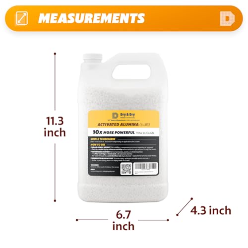 Image of Dry & Dry [12 LBS] Activated Alumina Desiccant Beads | High-Capacity Moisture Absorber, Rechargeable Humidity Control for Industrial & Home Use