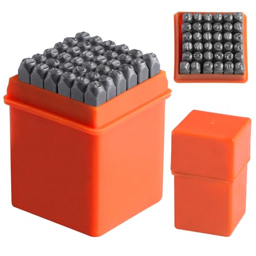 LEONTOOL Number and Letter Stamp Set (A-Z, 0-9 and & Symbol) 36 PCS Metal Stamping Kit, Steel Character Punch Metal Stamps