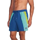 Speedo Swim Trunk Mid Length Stripe Colorblock Redondo Edge Volley 43,2 cm, Mar Turco Verticale, S Unisex-Adulto