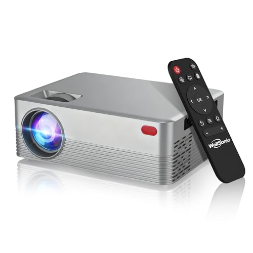 Image of 1080P Mini Projector with Real 240 ANSI Lumens, Quiet Cooling Fan, Easy Dust Cleaning Port, Dual USB Inputs and HDMI, Compact Home Cinema Projector