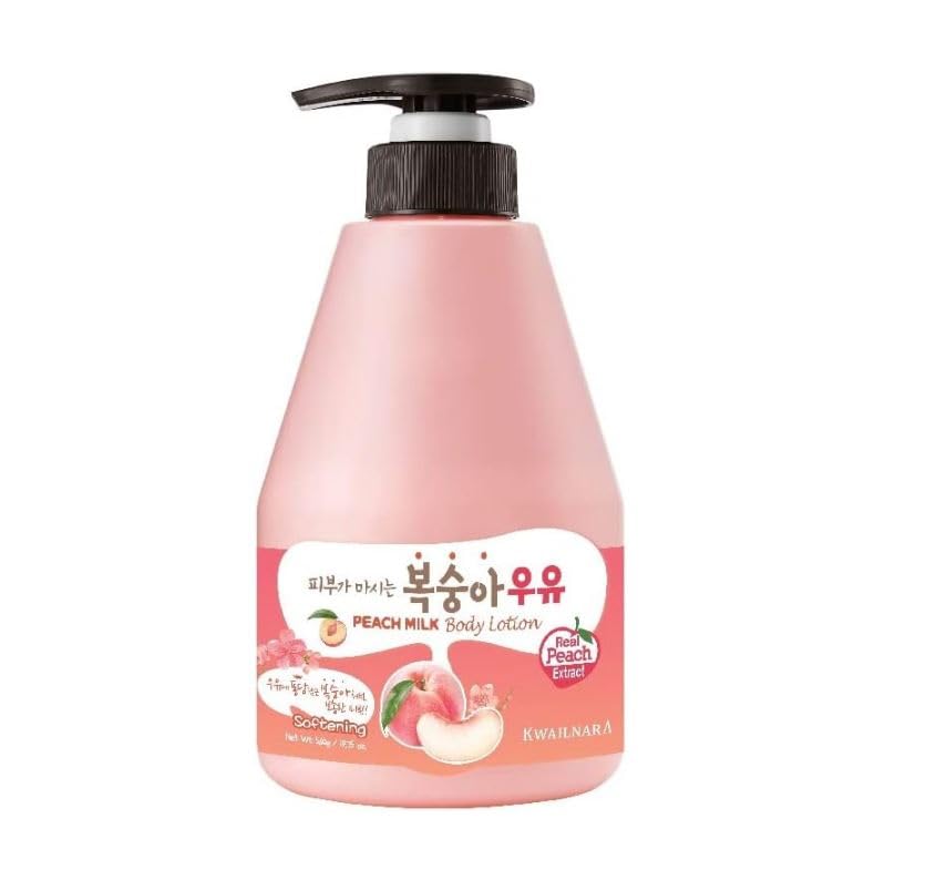 KWAILNARA Peach Milk Softening Body Lotion 560g - Hydrating & Nourishing Korean Skincare for Smooth Soft, Glowing Skin