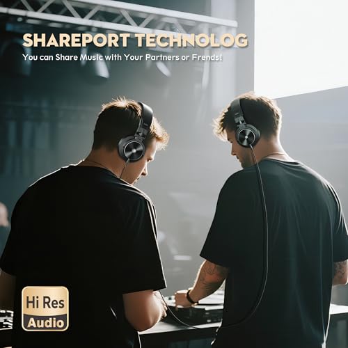 Image of PUPGSIS Wired Over Ear Headphones: Studio Monitor Headphones - 40kHz Hi-Res Recording Mixing DJ Podcast - 1 /4 to 3.5mm Audio Jack for Recording /Mixing /Podcast /Guitar /Piano, Gray