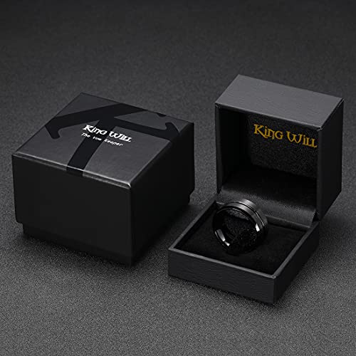image for King Will 10mm Black Tungsten Carbide Wedding Band Ring Polished Finis