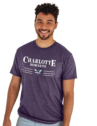 Blue 84 Charlotte Hornets NBA Officially Licensed Bi-Blend T-Shirt Heathered Team Color, X-Large