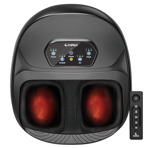 Image of CuPiLo Foot Massager with Heat, Upgraded Full Foot Massage for Neuropathy, Deep Tissue Shiatsu Feet Massager, Remote Control Multi-Level Settings