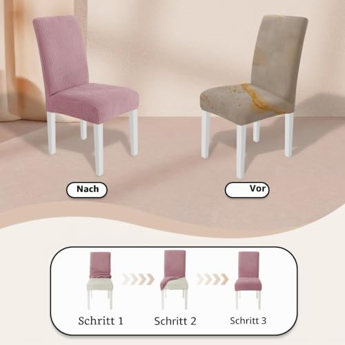 Ystyle Stretch Stuhlhussen 6er Set, Stuhlbezug Elastisch Abnehmbarer Waschbarer,Universal Langlebig Stuhlbezüge… – Ansicht 6