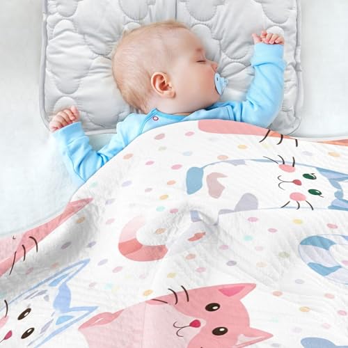 Burbuja Cartoon Cats Baby Blanket for Boys Girls, Nursery Soft Warm Swaddling Receiving Baby Blankets, 30x40 in Toddler Blanket4