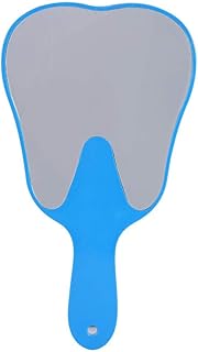 Specchio Odontoiatrico, Specchio Facciale Dentisti, 4 Colori Alla Moda Utili in Plastica Carino Maniglia Dente Cura Dentale Strumento Specchio a Mano, Specchio Forma di Dente (04)