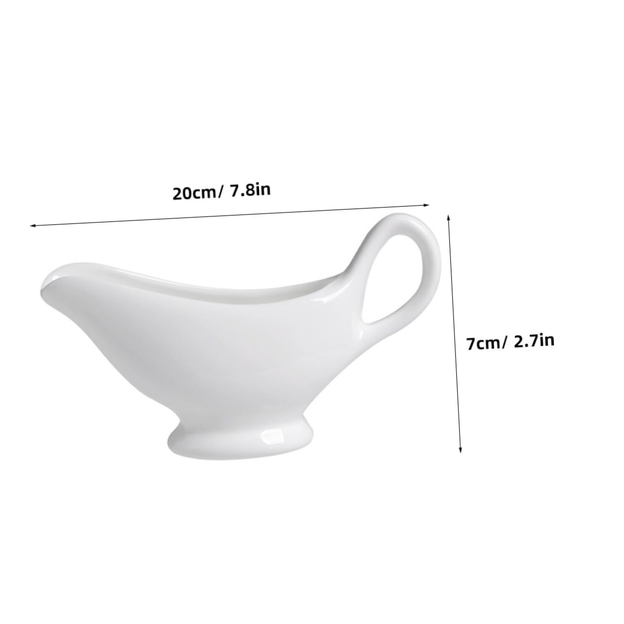 Unomor Sauce Cup Porcelain Spout Cups Pouring Party China Stoneware Sauce Gravy Boat for Modern Practical Condiment Gravy Supply Sauce Accessory Multi-function Gravy Boat Ceramics White