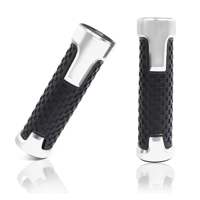 Poignées guidon moto 22mm en alu argent pour ZX10 ZX14 et ER6