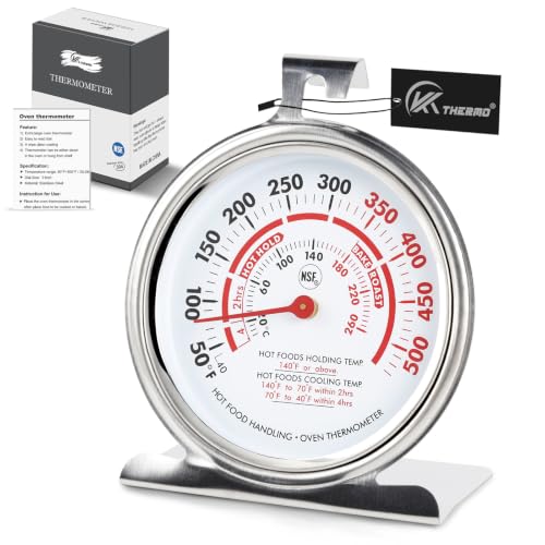 Oven Thermometer 3.23" Dial 50-500°F, NSF Food Safety Zones