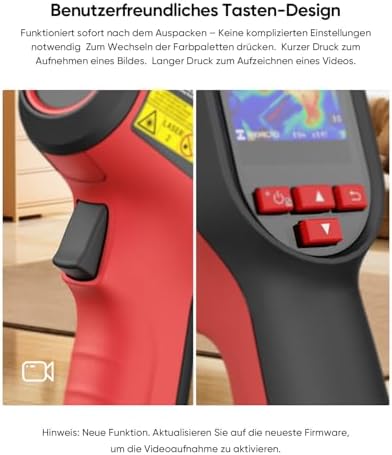 Bild 4 - HIKMICRO E01 Wärmebildkamera SuperIR 240 x 240 IR-Auflösung Handheld Infrared Camera Thermal Imaging 20Hz Bildwiederholrate, Kompakte Thermokamera mit Laserpointer, -20°C bis 400°C