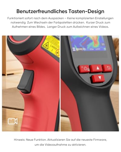 HIKMICRO E01 Wärmebildkamera SuperIR 240 x 240 IR-Auflösung Handheld Infrared Camera Thermal Imaging 20Hz Bildwiederholrate, Kompakte Thermokamera mit Laserpointer, -20°C bis 400°C