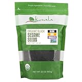 Kevala Organic Black Raw and Unhulled Sesame Seeds, 2 Pound