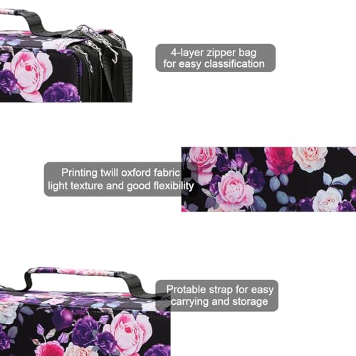 Image of Marker Pen Organizer Case 224 Slots w /Handle & Shoulder Strap