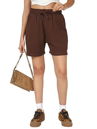 Short décontracté marron coupe fluide et confortable pour femme