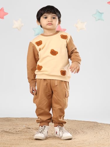 Image of POLKA TOTS 100% Cotton Co-Ord Joggers for Kids | Trendy Sweatshirt & Joggers Set | All Season Wear for Kids, Toddler & Newborn | Soft & Breathable Dress for Boys & Girls | from 6 Months to 8 Years