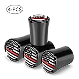 American Flag Valve Stem Caps (4 Pack), Aluminum USA Tire Valve Caps with Rubber Seal, Universal...