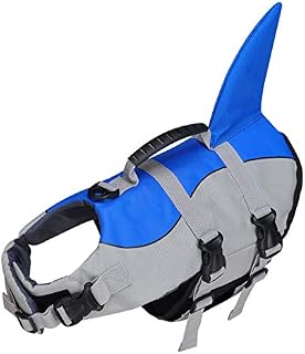 Dog Life Jacket Vest, Dog Floatation Vest Swimming Rescue Device Pet Lifesaver Life Preserver Swimsuit with Adjustable Strap and Rescue Handle (M)